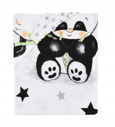 Baby Nellys Dětské bavlněné prostěradlo do postýlky 140x70 cm - Panda bílá Baby Nellys