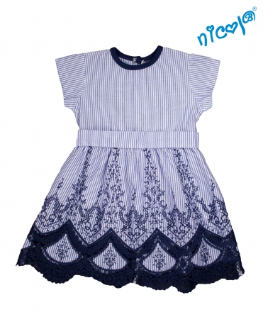 Dětské šaty Nicol, Sailor - granátové/proužky, vel. 122