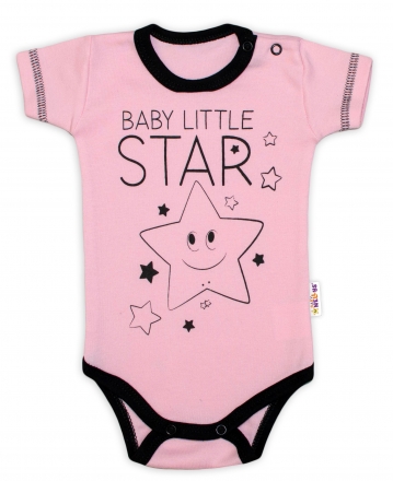 Baby Nellys Body krátký rukáv , Baby Little Star - růžové Baby Nellys Body krátký rukáv , Baby Little Star - růžové