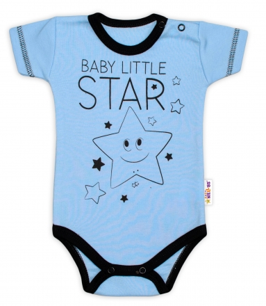 Baby Nellys Body krátký rukáv , Baby Little Star - modré, vel. 56 Baby Nellys Body krátký rukáv , Baby Little Star - modré, vel. 56