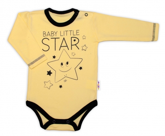 Baby Nellys Body dlouhý rukáv, žluté, Baby Little Star, vel. 56