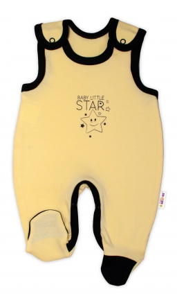 Kojenecké bavlněné dupačky Baby Nellys, Baby Little Star - žluté Baby Nellys