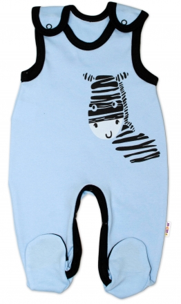 Kojenecké bavlněné dupačky Baby Nellys, Zebra - modré, vel. 68