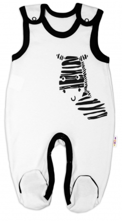 Kojenecké bavlněné dupačky Baby Nellys, Zebra - bílé Baby Nellys
