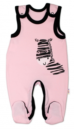 Kojenecké bavlněné dupačky Baby Nellys, Zebra - růžové, vel. 62