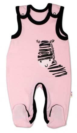 Kojenecké bavlněné dupačky Baby Nellys, Zebra - růžové, vel. 62 Baby Nellys