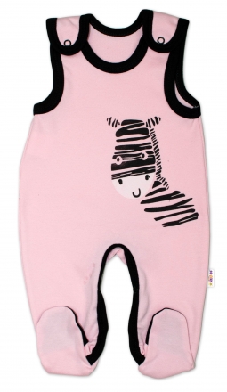 Kojenecké bavlněné dupačky Baby Nellys, Zebra - růžové, vel. 68