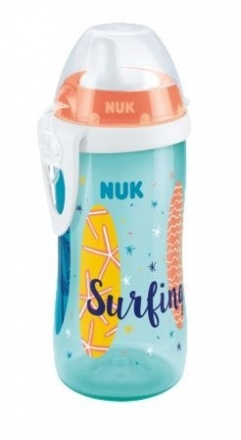Lahvička Nuk Kiddy Cup Beach 300 ml - tyrkysová/lososová NUK