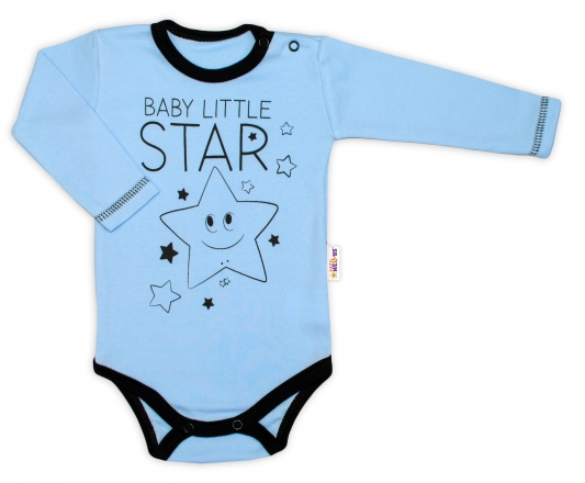Baby Nellys Body dlouhý rukáv, modré, Baby Little Star, vel. 80