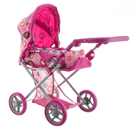 Euro Baby Kombinovaný kočárek pro panenky - Barevné kroužky EURO BABY