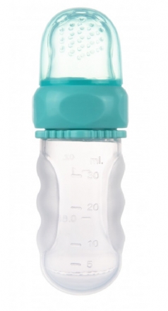 Fotografie Canpol babies Silikonová krmící síťka s nádobou modrá