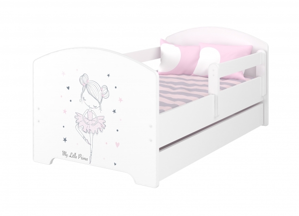 BabyBoo Dětská postel 140 x 70cm - Baletka - včetně šuplíku