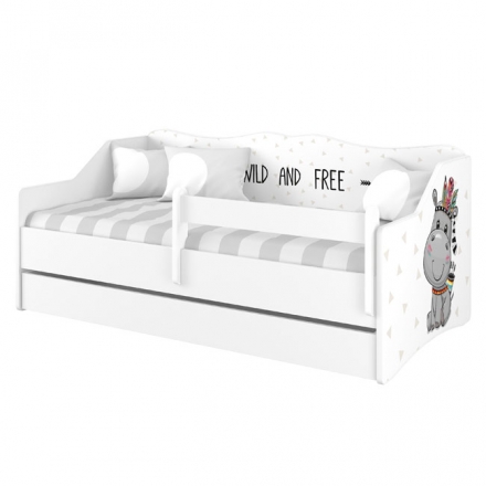 Dětská postel s výsuvnou přistýlkou 160 x 80 cm - Hippo
