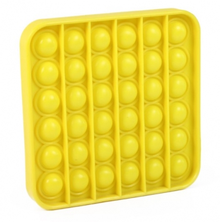 Pop It - Praskající bubliny silikon antistresová spol. hra, čtverec, žlutá