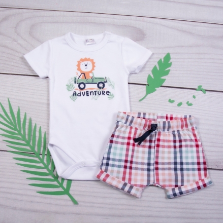 K-Baby 2-dílná dětská sada, body s kr. rukávem a kraťasky Adventure Lvíček K-Baby 2-dílná dětská sada, body s kr. rukávem a kraťasky Adventure Lvíček