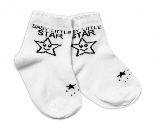 Baby Nellys Bavlněné ponožky Baby Little Star - bílé, vel. 104/116 Baby Nellys Bavlněné ponožky Baby Little Star - bílé, vel. 104/116