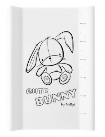 NELLYS Přebalovací podložka , měkká ,vyvýšené boky, Cute Bunny, 50 x 70cm, bílá