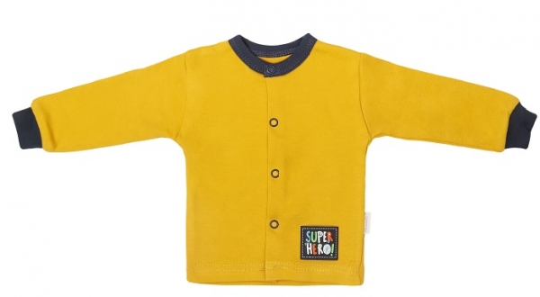 Mamatti Novorozenecká bavlněná košilka, kabátek, Hero - hořčicová, vel. 62