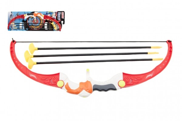 Luk 57cm + šípy s přísavkami 3ks plast na kartě TEDDIES
