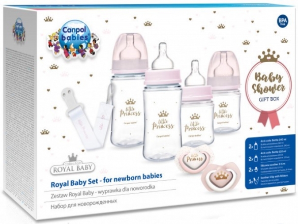 Canpol Babies Novorozenecká sada Royal Baby - Little Princess, růžová