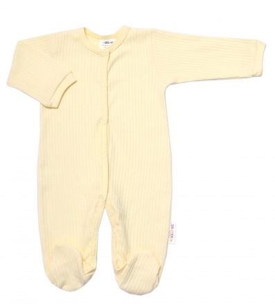 Praktická 5-dílná žebrovaná soupravička do porodnice Baby Nellys BOY, žlutá, vel. 68