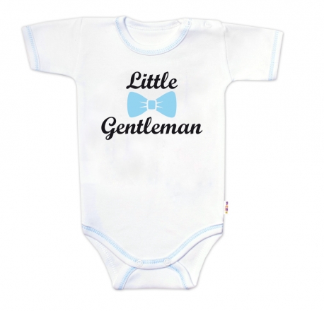 Body krátký rukáv s vtipným textem Baby Nellys, Little Gentleman, kluk, vel. 68