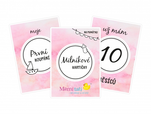 Mamitati Dětské milníkové kartičky GIRL - růžové