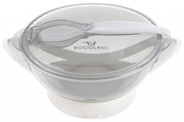 BocioLand Přísavná miska s lžičkou 360 ml, šedá BocioLand Přísavná miska s lžičkou 360 ml, šedá