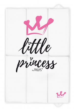 Cestovní přebalovací podložka, měkka, Little Princess, Nellys, 60x40cm, bílá, růžová
