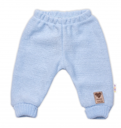 Pletené kojenecké kalhoty Hand Made Baby Nellys, modré, vel. 68/74