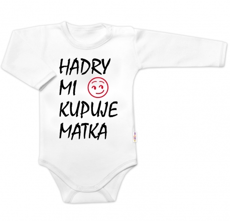 Body dlouhý rukáv Hadry mi kupuje matka, Baby Nellys, bílé