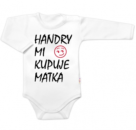 Body dlouhý rukáv Handry mi kupuje matka, Baby Nellys, bílé