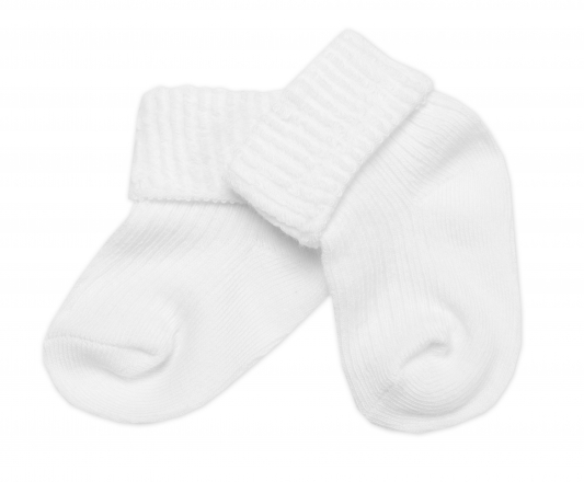 Kojenecké ponožky, Baby Nellys, bílé, vel. 3-6 m