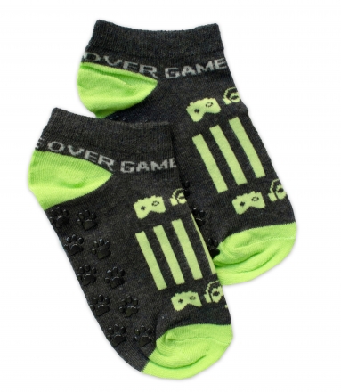 Dětské ponožky s ABS Gameover, vel. 31/34 - grafit