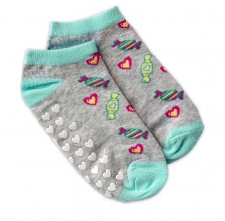 Dětské ponožky s ABS Bonbóny, vel. 31/34 - šedé