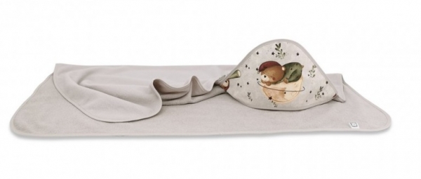 Dětská termoosuška s kapucí, 100 x 100 cm, Teddy and Moon - béžová