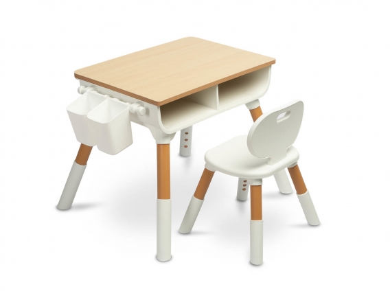 Dětská sada nábytku Lara - Stůl a židlička - wood, bílá