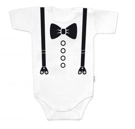 Baby Nellys Body krátký rukáv, Elegán - bílé, vel. 86