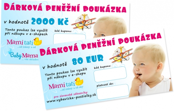 Mamitati.cz Dárkový poukaz Mamitati.cz v hodnotě 2000kč/80eur
