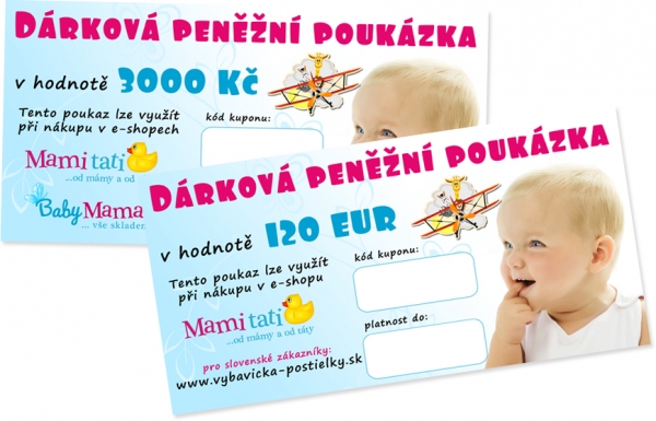 Dárkový poukaz Mamitati.cz v hodnotě 3000kč/120eur