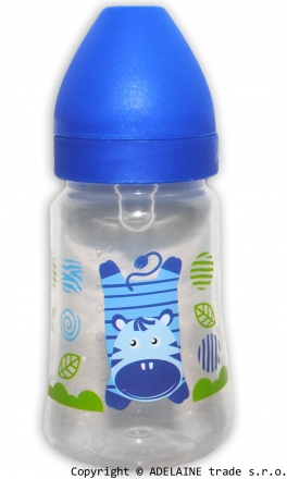 Lahvička Akuku 250ml - modrá se zebrou akuku