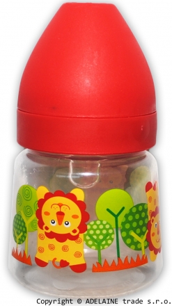 Lahvička Akuku 250ml - červená se lvíčkem akuku