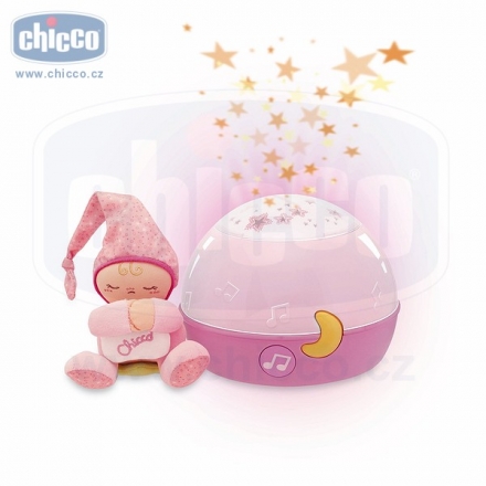 Chicco Lampička hrající noční obloha - růžová Chicco