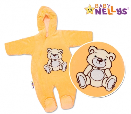 BABY NELLYS Kombinézka/overálek Teddy Bear, velikost: 68 - lososová