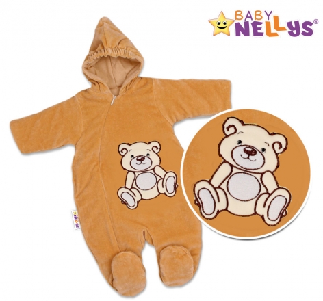 BABY NELLYS Kombinézka/overálek Teddy Bear, velikost: 68 - hnědá