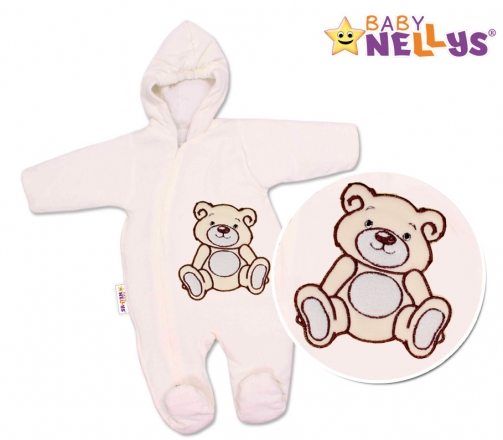 BABY NELLYS Kombinézka/overálek Teddy Bear, velikost: 68 - smetanová