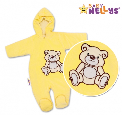 BABY NELLYS Kombinézka/overálek Teddy Bear, velikost: 74 - krémová, žlutá