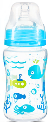 BabyOno Antikoliková lahvička se širokým hrdlem Baby Ono - modrá BABYONO