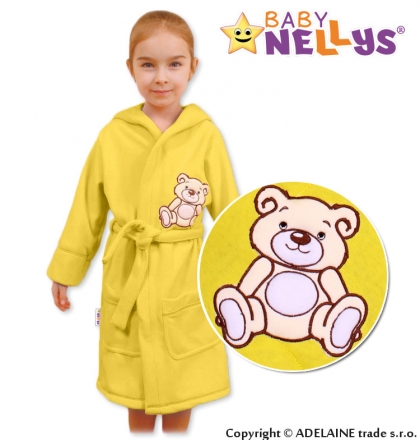 Baby Nellys Dětský župan - Medvídek Teddy Bear - krémový