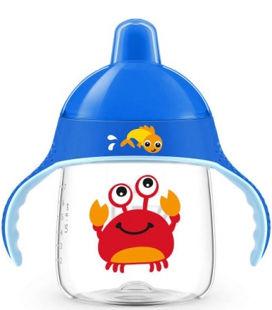 AVENT První hrneček/lahvička nekapek KRAB - modrý AVENT